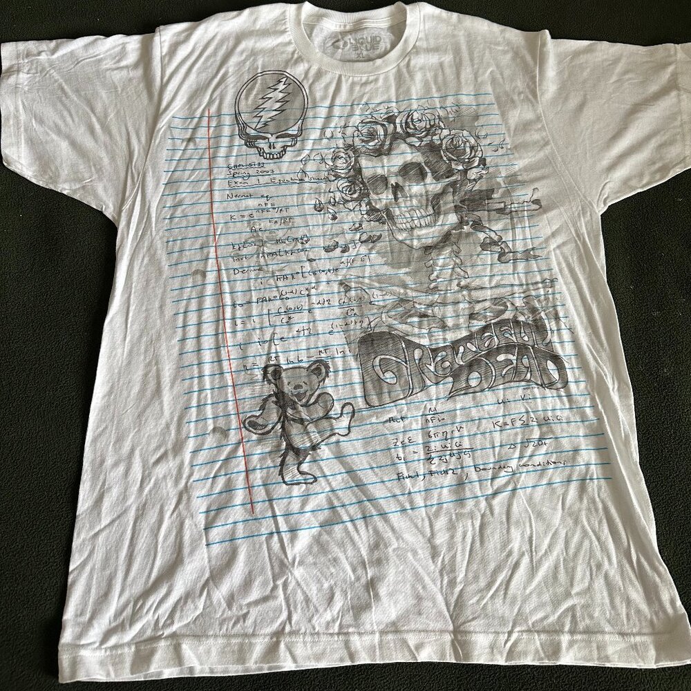 Grateful Dead Liquid Blue T-Shirt XL Pencil Trace Paper Art Vintage Rock Tee!